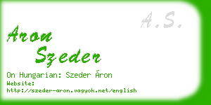 aron szeder business card
